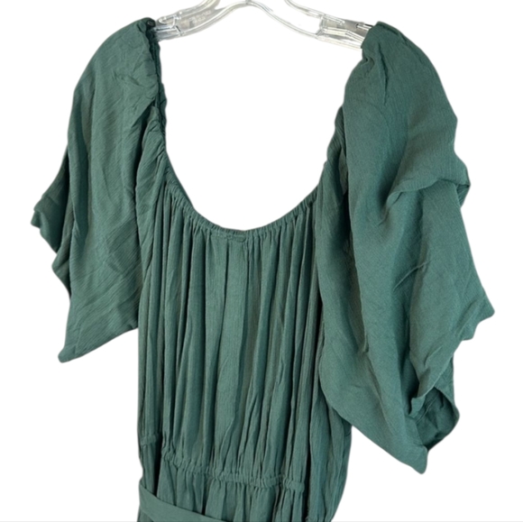 City Chic Jungle Green Off-Shoulder Tropical Tie Maxi Dress Plus Size 18 M NEW - Picture 8 of 13